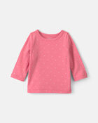 Baby Girl 3-Piece Polka Dot Chambray Long-Sleeve Dress Set - Pink/Indigo, image 3 of 6 slides