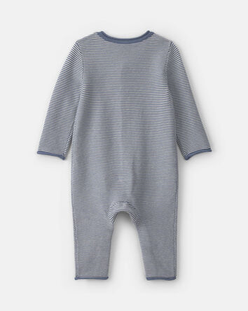 B&eacute;b&eacute; gar&ccedil;on - Combinaison manches longues &agrave; rayures - Bleu marine, 