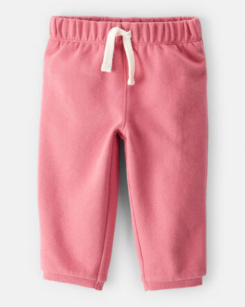 Baby Girl Cotton Pull-On Pants - Pink, 