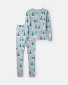 Kids 2-Piece Snowman Snug Fit 2-Piece Pyjama Set, image 1 of 3 slides