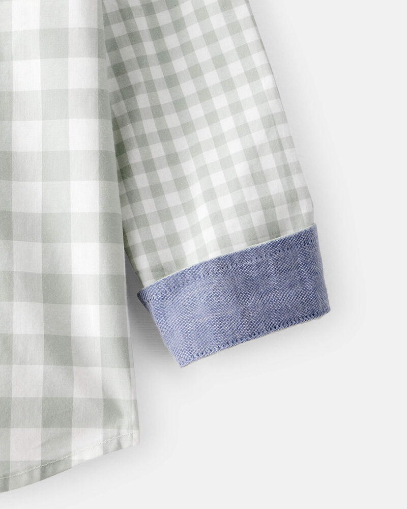 Tout-petit gar&ccedil;on - Chemise boutonn&eacute;e &agrave; manches longues &agrave; motif &eacute;cossais - vert, image 2 sur 3 diapositives