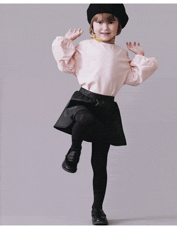 Toddler Girl Reagan Skort in Faux Leather - Black, 