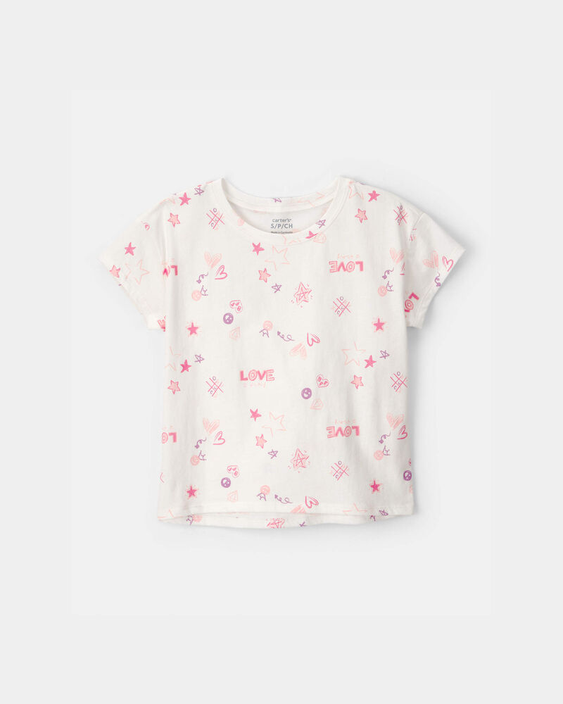 Girls 'Love' Top - Ivory, image 1 of 3 slides