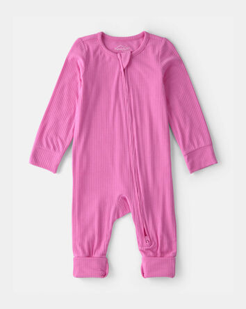 Baby Girl PurelySoft 2-Way Zip Snug Fit Sleeper - Pink, 