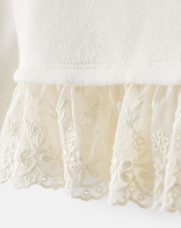 Baby Girl Fleece Long-Sleeve Top - Ivory, 