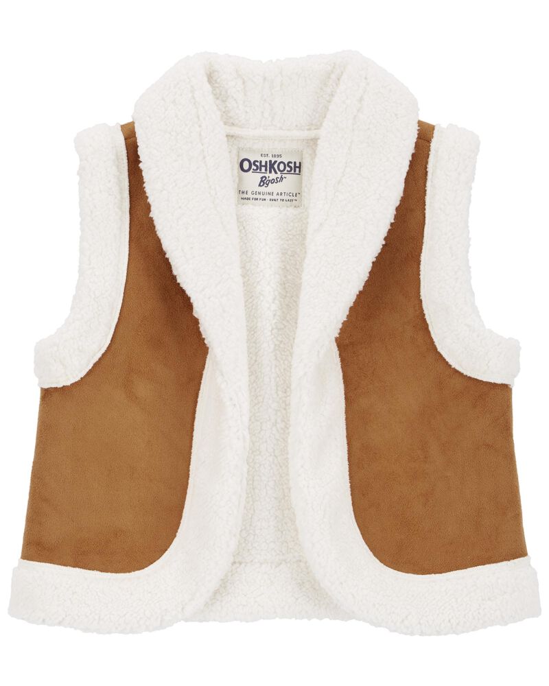 Baby Fleece Vest - Brown, image 1 of 3 slides