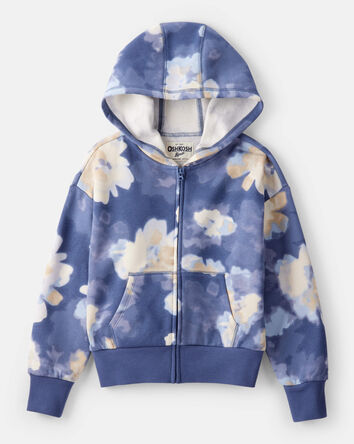 Filles - Blouson à manches longues et capuchon avec fermeture à glissière – Bleu, 