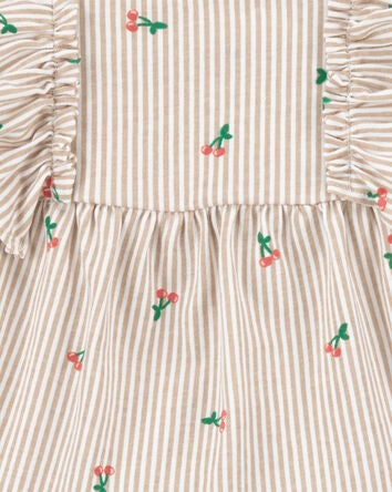 Baby 3-Piece Striped Cherry Print Little Short Set, 