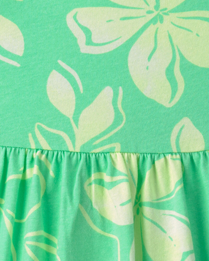 Tout-petit fille - Robe sans manches &agrave; motif de fleurs tropicales - Vert, image 3 sur 3 diapositives