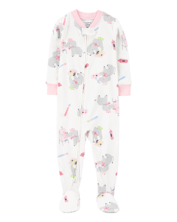 Baby 1-Piece Elephant 100% Snug Fit Cotton Footie Pyjamas, 
