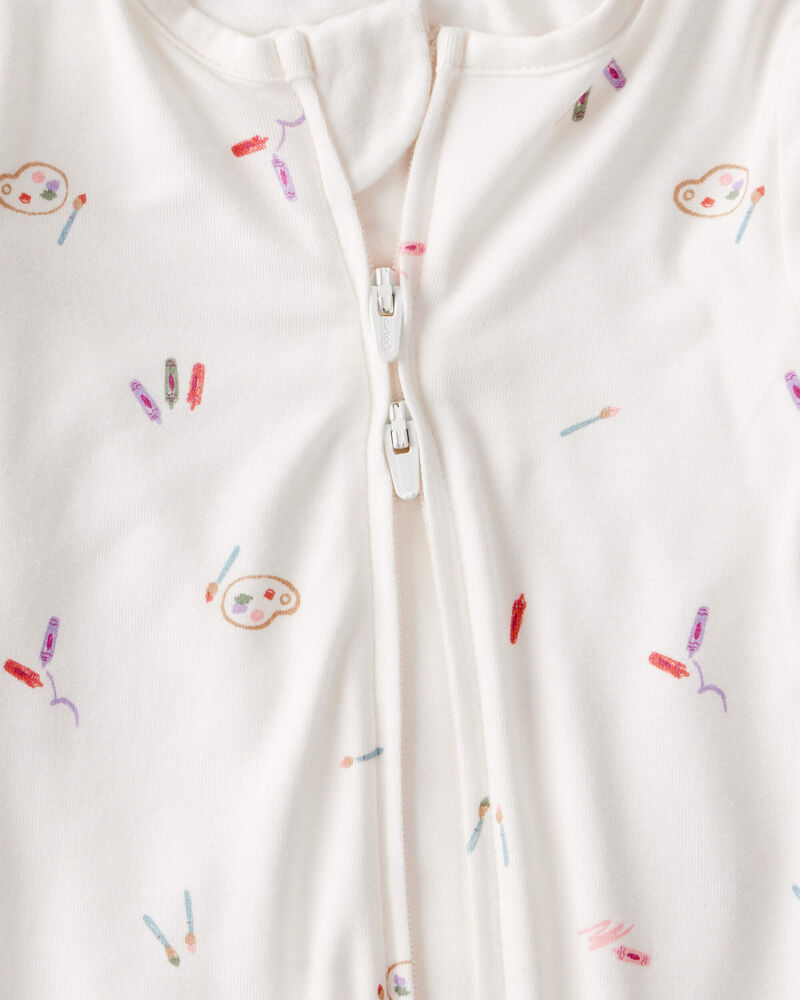 Baby Girl Art Print PurelySoft Sleeper- White, image 5 of 8 slides