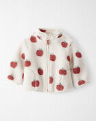 Baby Recycled Sherpa Jacket in Apple Print, image 1 of 3 slides