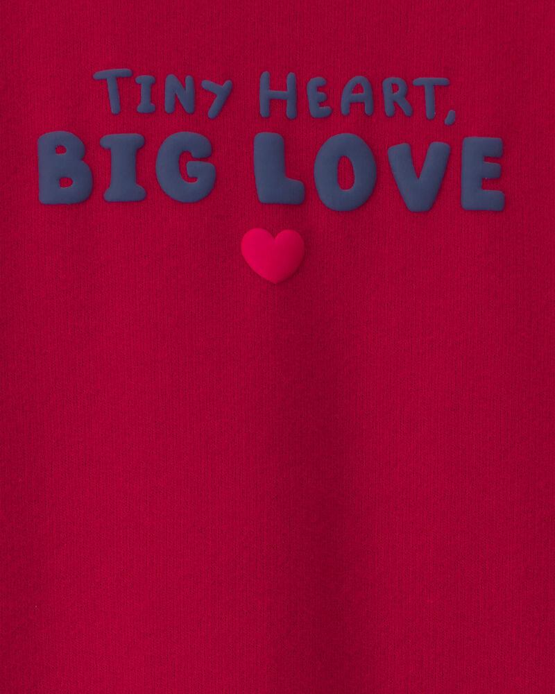 B&eacute;b&eacute; - Combinaison manches longues en jersey bouclette &laquo;Tiny Heart Big Love&raquo; pour la Saint-Valentin &ndash; Rouge, image 4 sur 4 diapositives