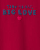 B&eacute;b&eacute; - Combinaison manches longues en jersey bouclette &laquo;Tiny Heart Big Love&raquo; pour la Saint-Valentin &ndash; Rouge, image 4 sur 4 diapositives