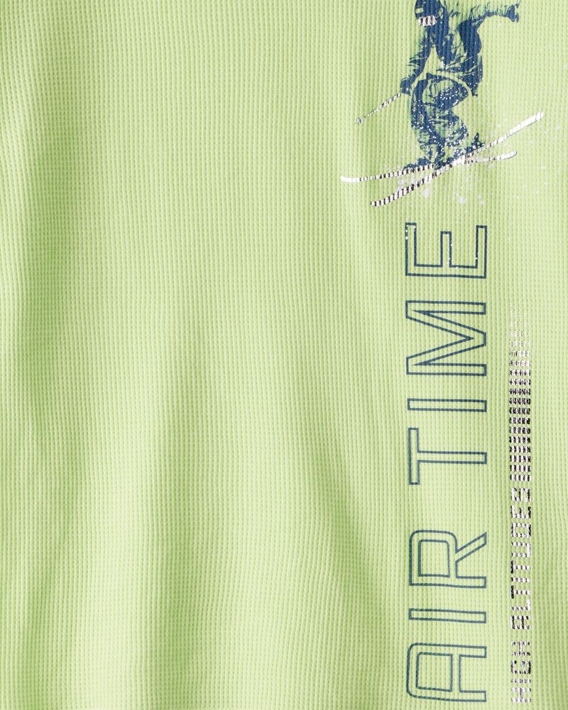 Boys Skiing Long-Sleeve Graphic Tee - Green, image 4 of 5 slides