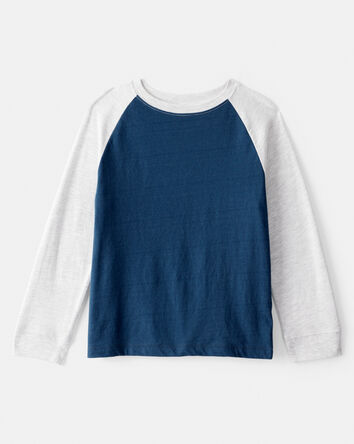 Garçons - T-shirt raglan à manches longues - Marine, 