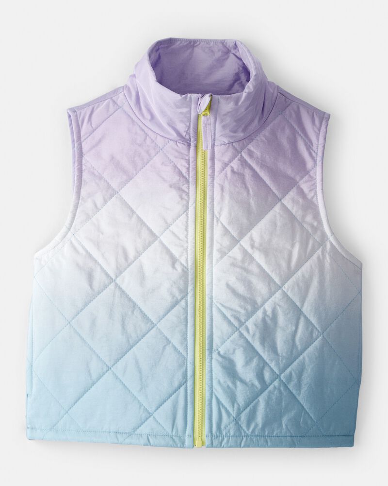 Girls Ombre Puffer Vest - Purple, image 1 of 4 slides