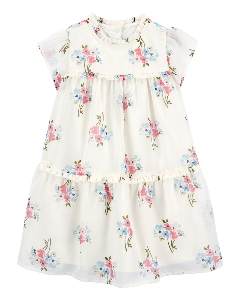 Toddler Floral Short-Sleeve Dress, image 1 of 4 slides