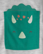 Toddler Boy Dinosaur Loose Fit 2-Piece Pyjama Set - Green/Grey, image 3 of 4 slides