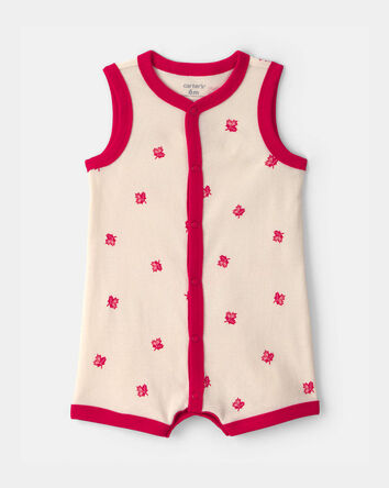 Baby Canada Day Sleeveless Romper - Cream, 