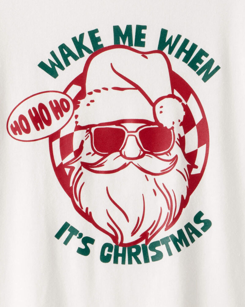 Boys Christmas Santa Graphic Tee - White, image 2 of 3 slides