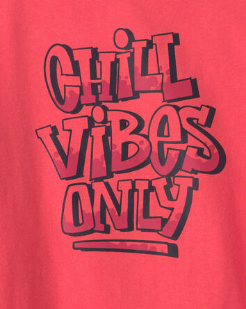 Gar&ccedil;ons - T-shirt manches longues &agrave; imprim&eacute; &laquo;Chill Vibes Only&raquo; - Orange, 