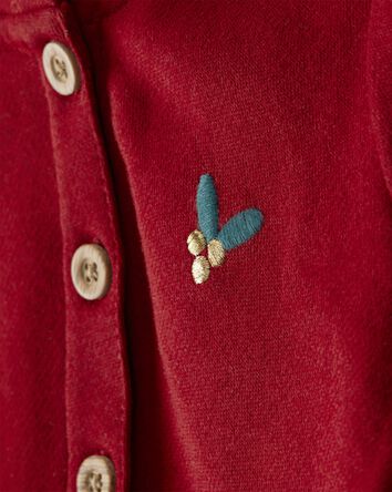 Baby Girl 3-Piece DayDream Fleece Floral Long-Sleeve Bodysuit & Pant Set - Red, 