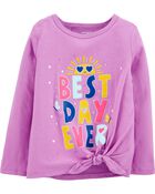 Best Day Ever Tie-Front Jersey Tee, image 1 of 2 slides