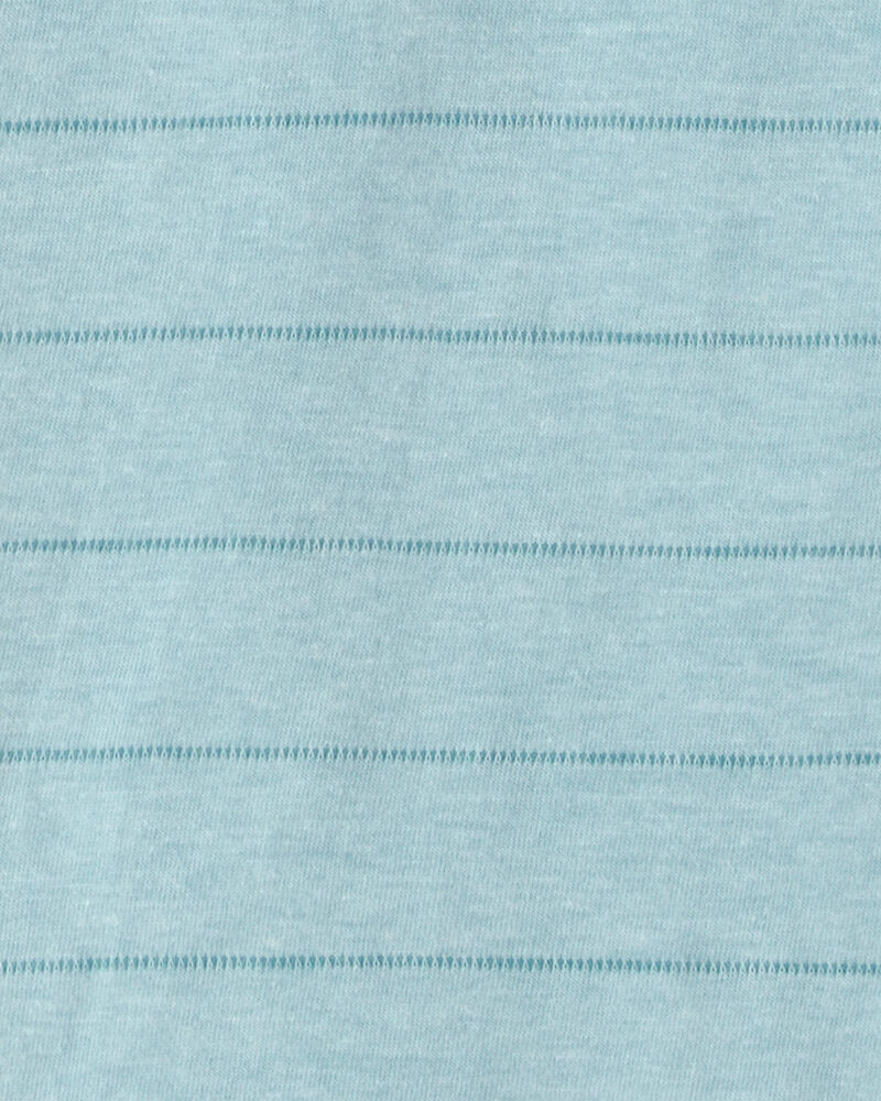 Boys Striped Henley T-Shirt - Blue, image 2 of 3 slides