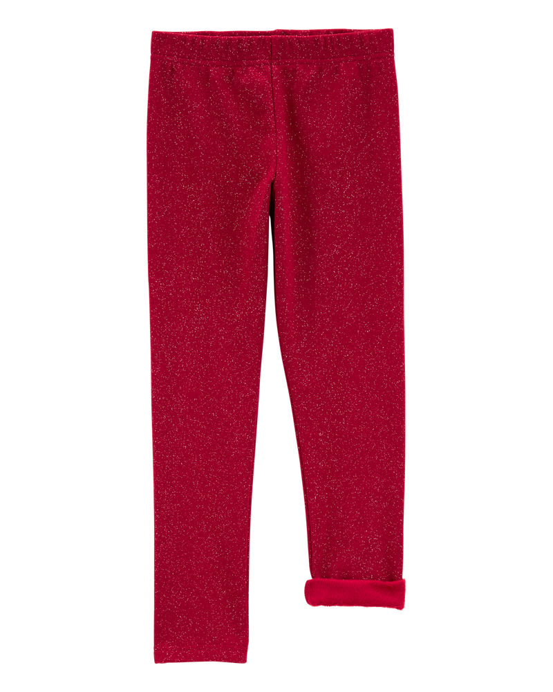 Red Kid Glitter Cozy Fleece Leggings | Carter’s Oshkosh Canada