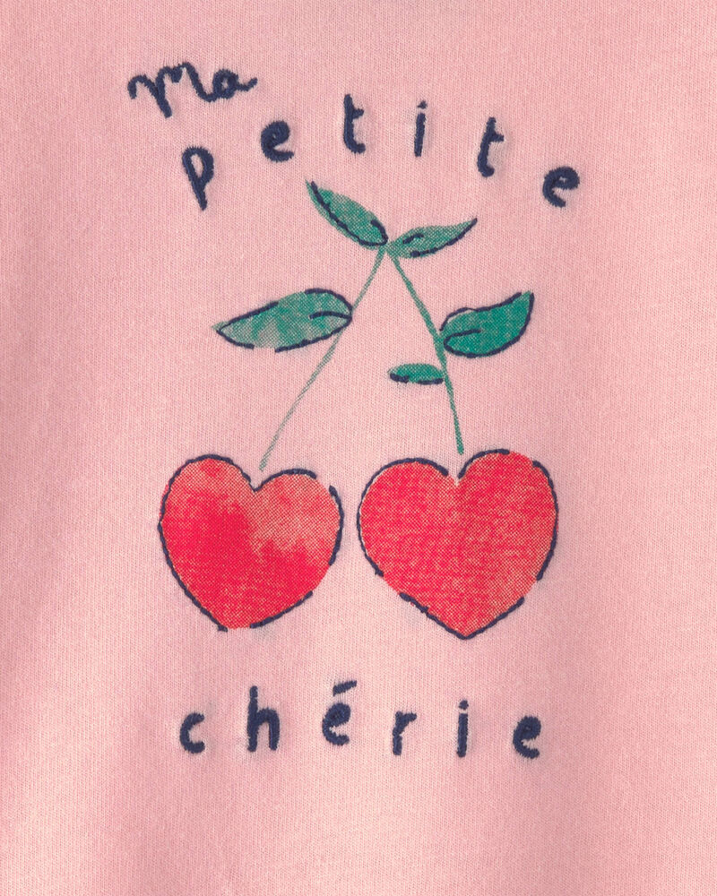 Baby Girl Cherry Top - Pink, image 3 of 4 slides