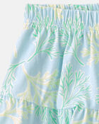 Tout-petit fille - Ensemble 2 pi&egrave;ces d&eacute;bardeur et jupe &agrave; motif de fleurs tropicales - Bleu, image 4 sur 4 diapositives