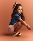 Toddler Girl Peter Pan Collar Top in Chambray, image 5 of 6 slides