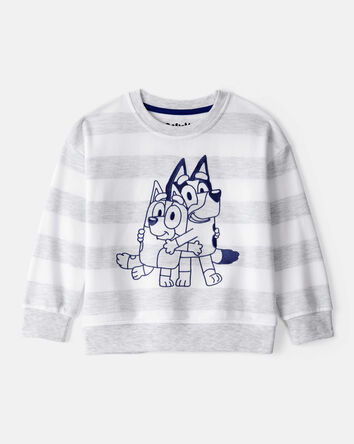 Tout-petit - Chandail sans glissi&egrave;re ray&eacute; en jersey bouclette Bluey - Gris, 