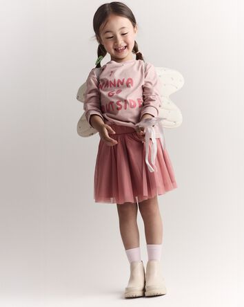 Toddler Girl Celestial Dress Up Wings - Cream/Silver, 