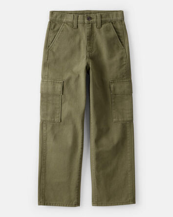 Garçons - Pantalon cargo tendance en coton – Vert, 