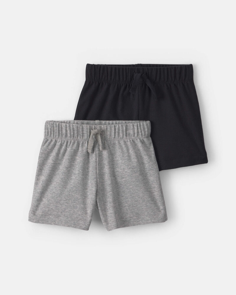 B&eacute;b&eacute; - Emballage 2 shorts - Gris/Noir, image 1 sur 4 diapositives