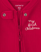 B&eacute;b&eacute; - Grenouill&egrave;re en coton isotherme &agrave; imprim&eacute; &laquo;My First Christmas&raquo; &ndash; Rouge, image 3 sur 4 diapositives