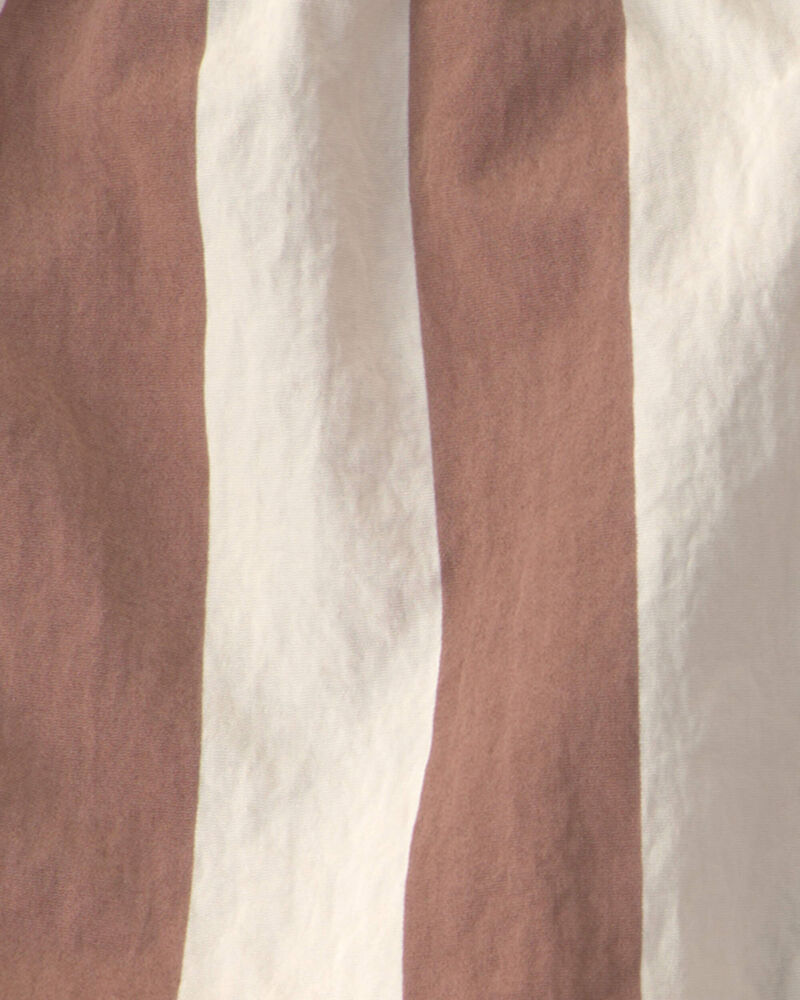 Baby Boy Recycled Swim Trunks in Brown Stripes, image 4 of 5 slides