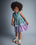 Toddler Girl Peplum Top - Teal, image 3 of 6 slides