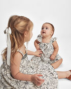 Baby Girl Floral Dress - Black/Ivory, image 3 of 7 slides