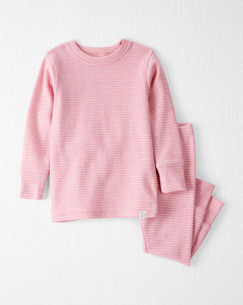 Baby Girl Organic Cotton Pyjamas in Stripes, 