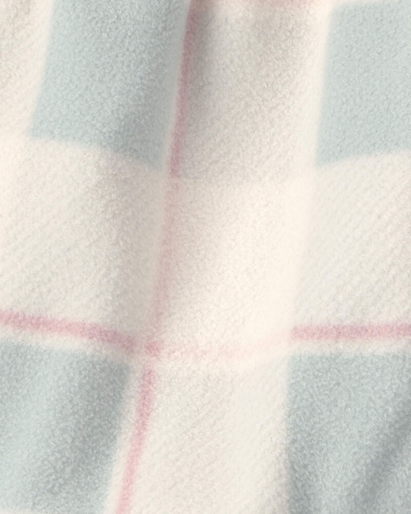Baby Girl 3-Piece Buffalo Check Fleece Hooded Layering Set - Pink/Green/Cream, image 5 of 6 slides