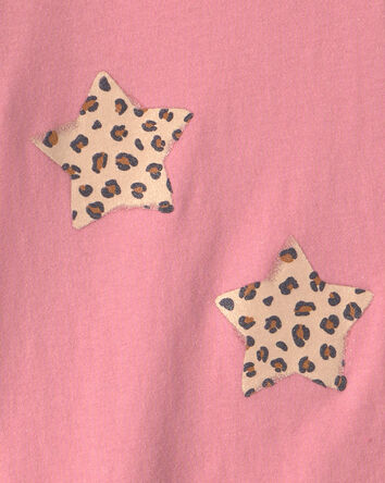 Girls Cheetah Star Long-Sleeve Graphic Tee - Pink, 