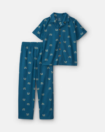 Boys Monster Truck 2-Piece Pyjama Set - Blue, 