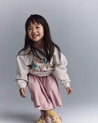 Toddler Girl 'In My Feelings' Wide-Arm Sweatshirt - Heathered Grey, image 3 of 6 slides