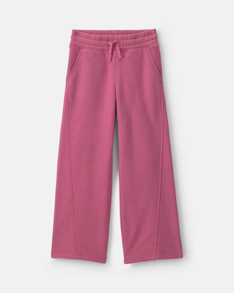 Girls Fleece Wide-Leg Active Pants - Pink, image 1 of 4 slides