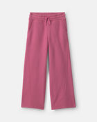 Girls Fleece Wide-Leg Active Pants - Pink, image 1 of 4 slides