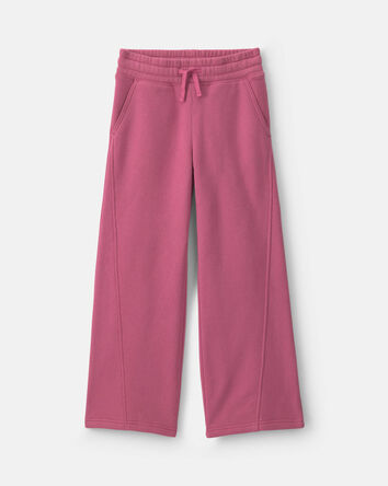 Girls Fleece Wide-Leg Active Pants - Pink, 