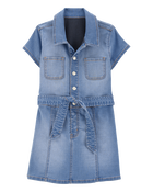 Enfant Robe en denim à ceinture, image 1 sur 4 diapositives